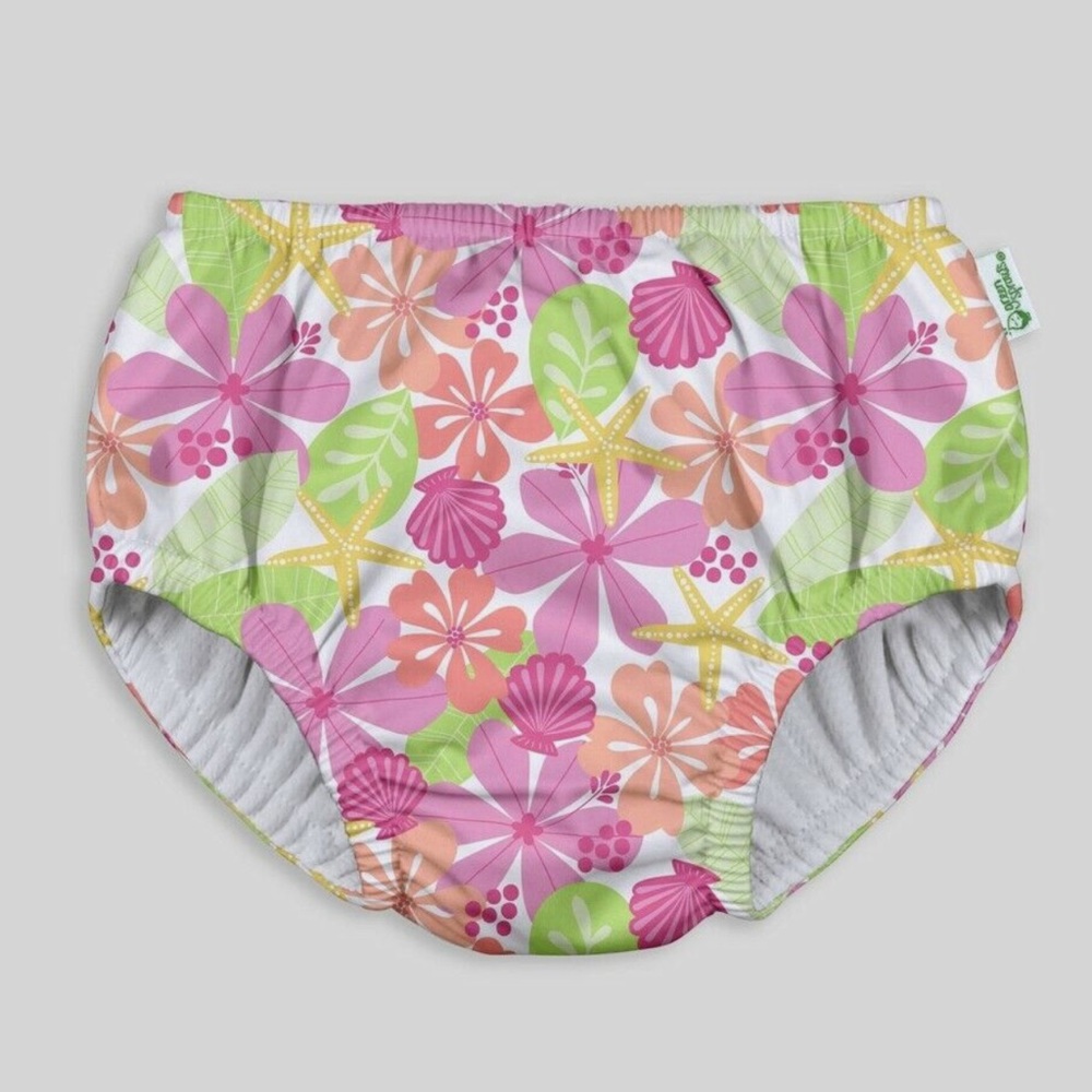 Green Sprouts Baby Girls Floral Print Pull-up Reusable Swimsuit Diaper 6m